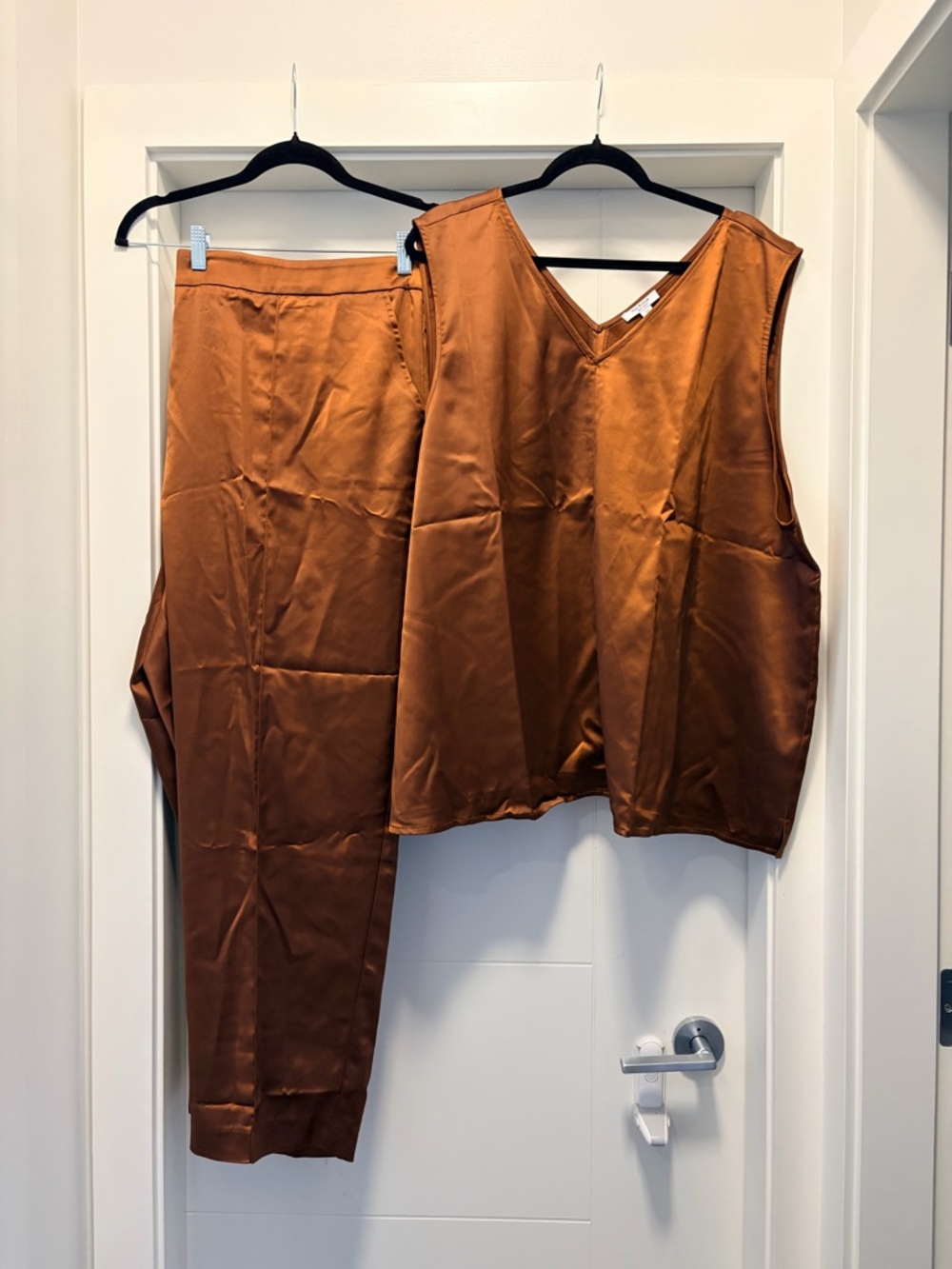 3X Women's V-Neck Tank & Trousers Set - Rust